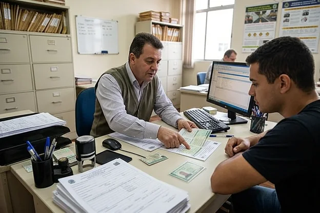 Despachante orientando sobre a renovação da CNH.